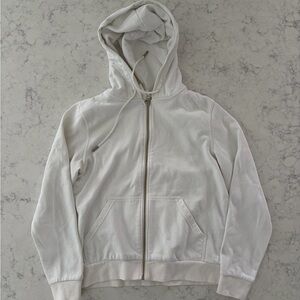 H&M White Zip-Up Hoodie